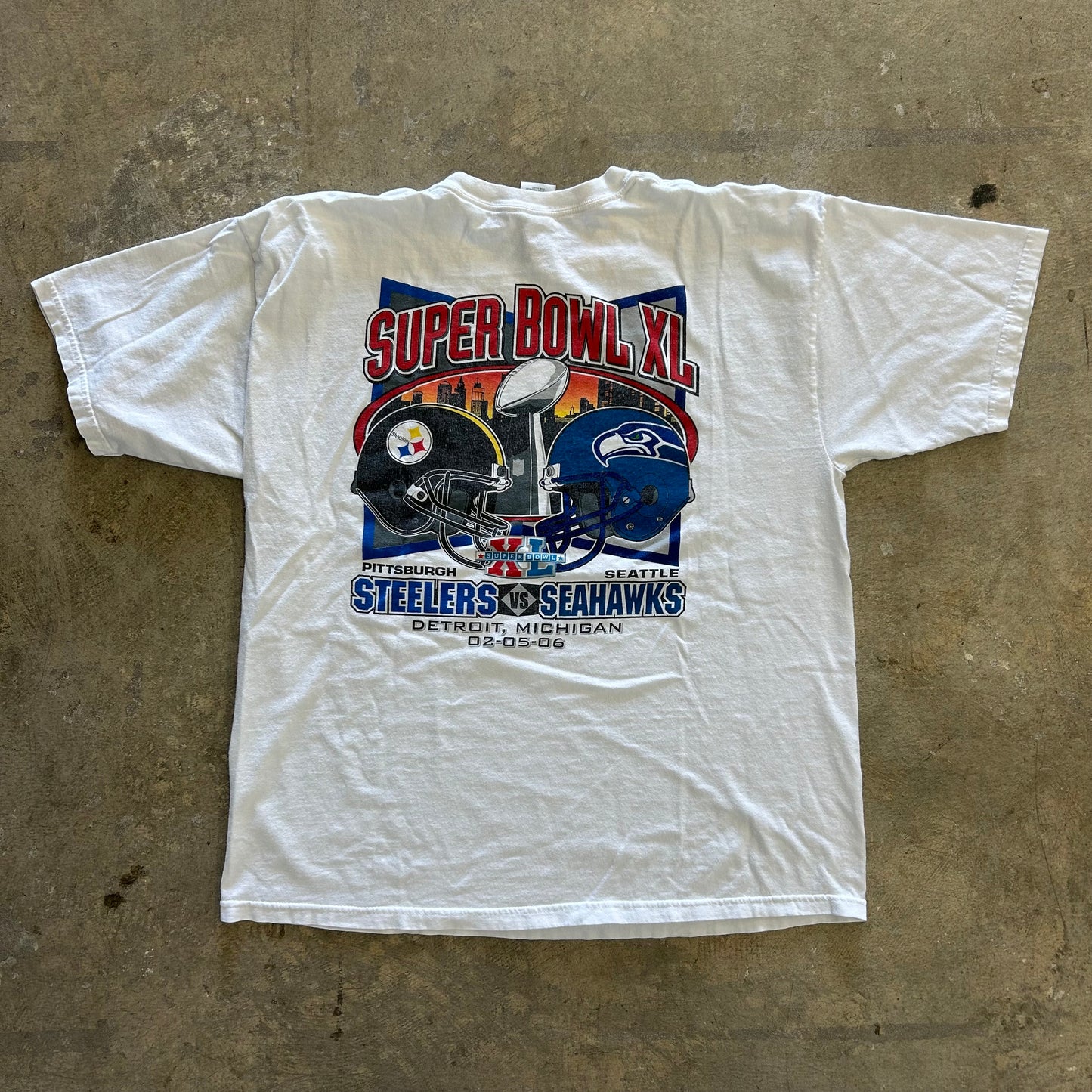 Steelers vs Seahawks Super Bowl Tee Sz XL