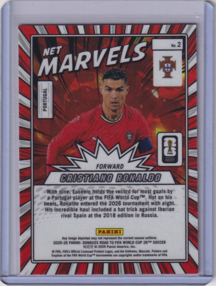 2025-26 Donruss Road to FIFA World Cup #2 Cristiano Ronaldo Net Marvels Red