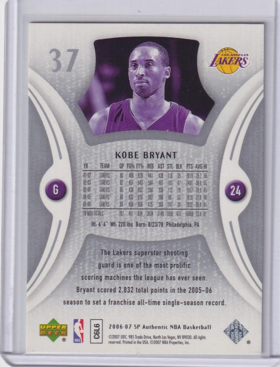 2006-07 SP Authentic #37 Kobe Bryant