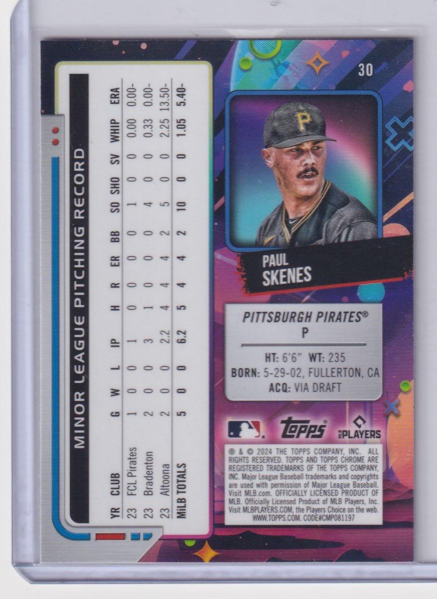 2024 Topps Chrome Cosmic #30 Paul Skenes