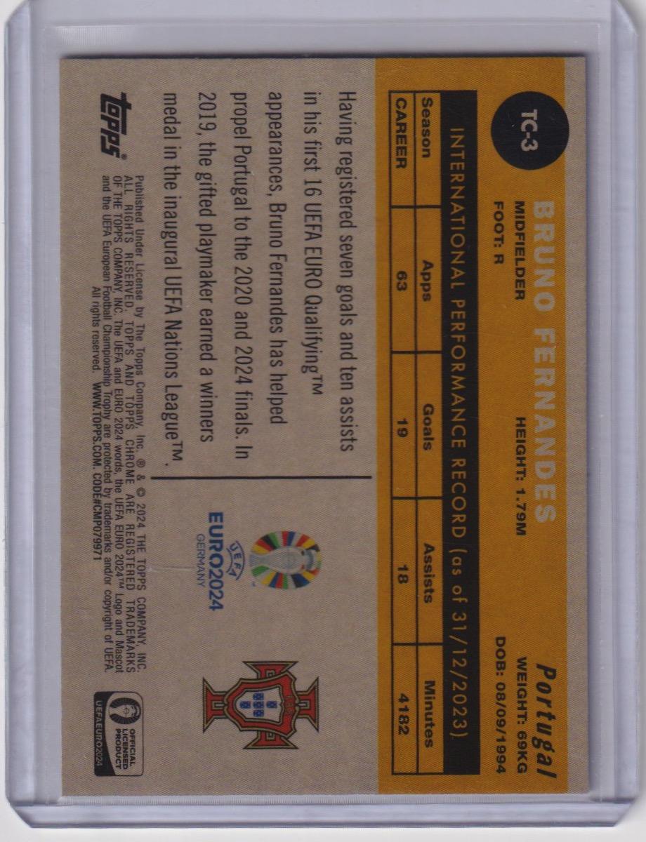 2024 Topps Chrome UEFA EURO #TC-3 Bruno Fernandes 1960 Topps Chrome
