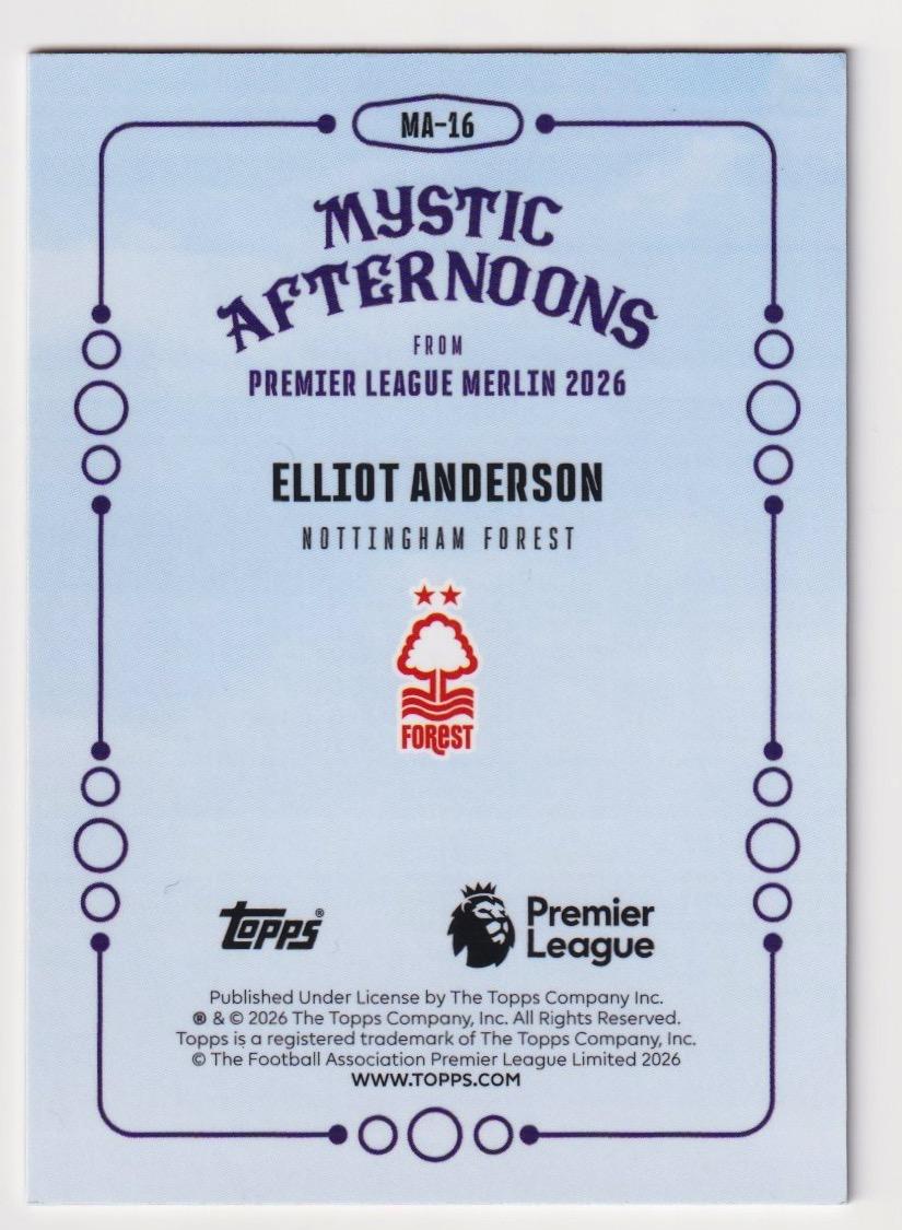2026 Merlin Premier League #MA-16 Elliot Anderson Mystic Afternoons