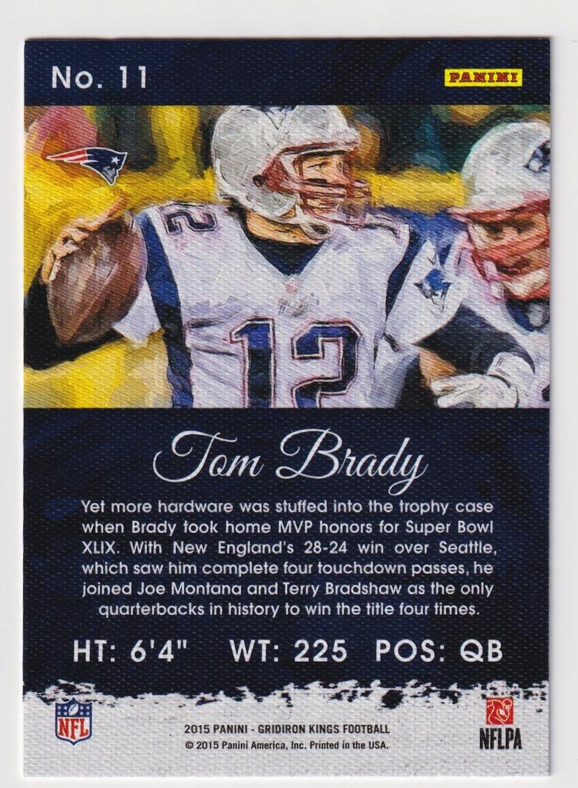 2015 Panini Gridiron Kings #11 Tom Brady