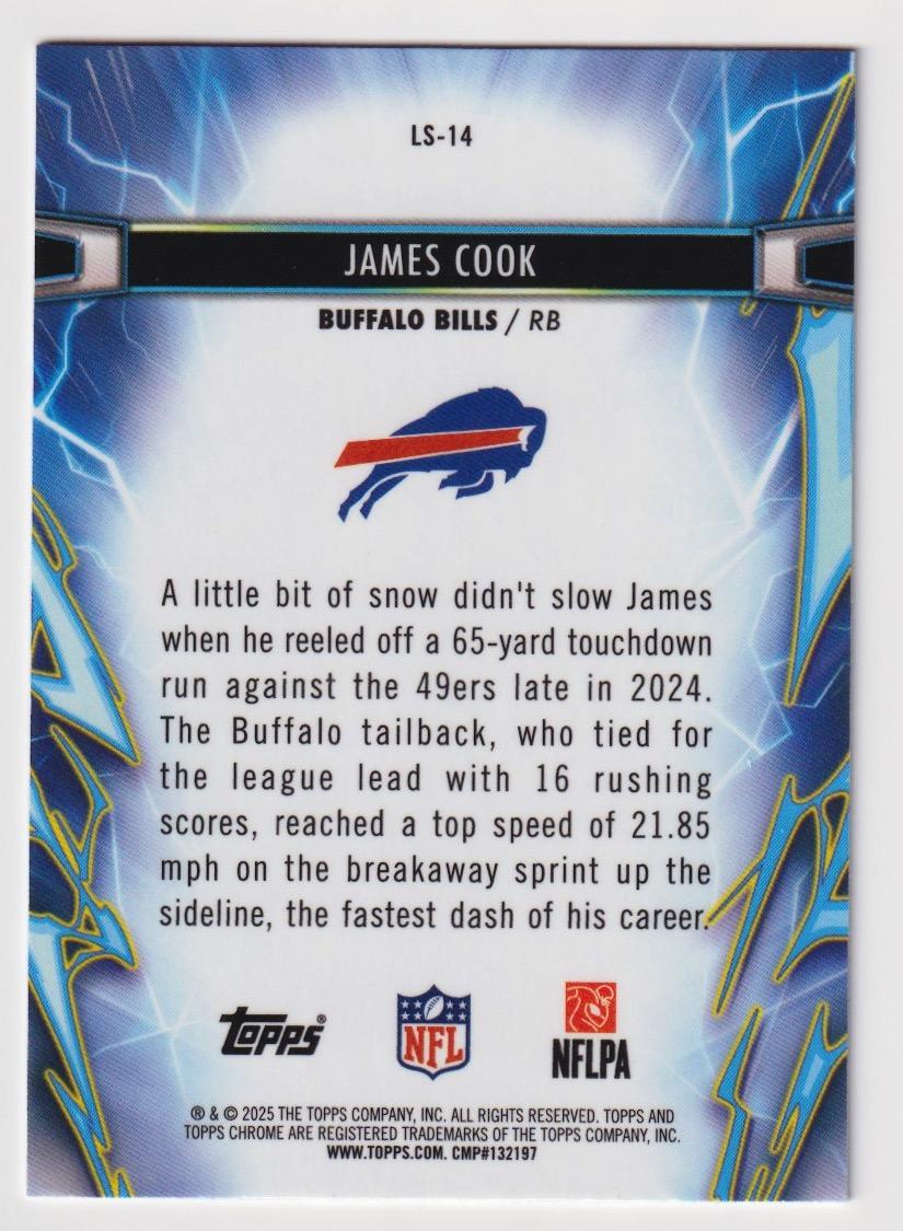2025 Topps Chrome Cosmic #LS-14 James Cook Light Speed