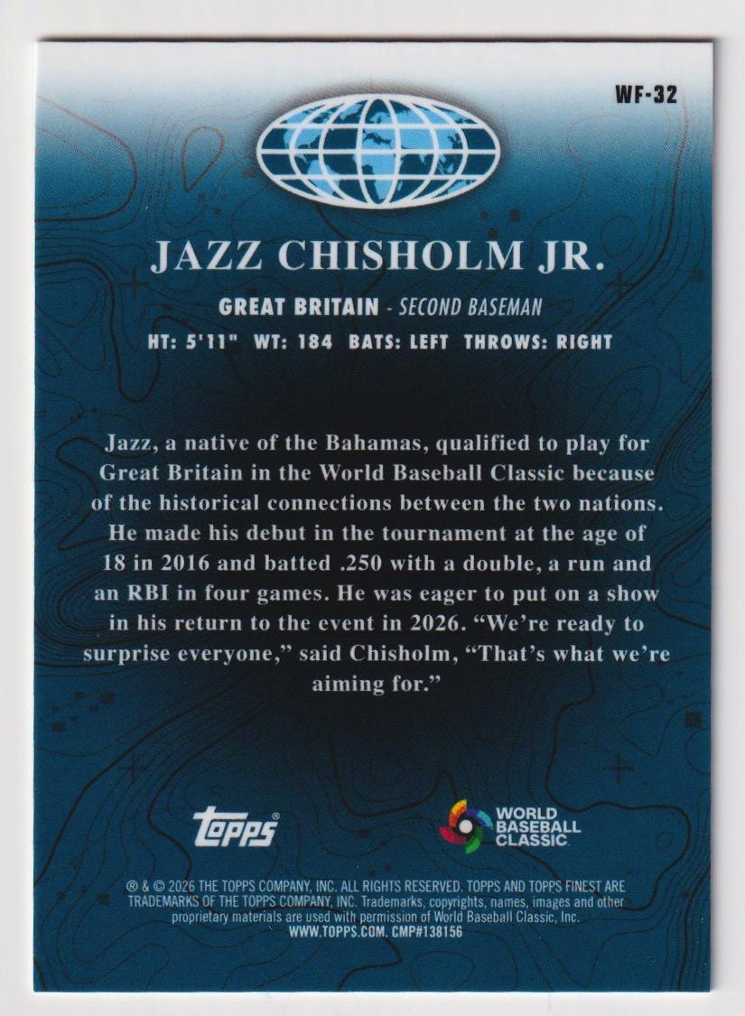 2026 Finest #WF-32 Jazz Chisholm Jr. World's Finest