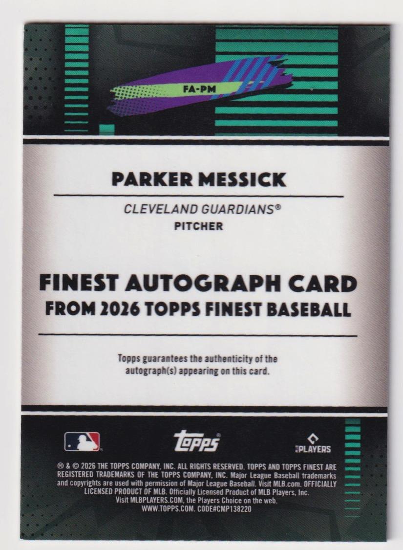 2026 Finest #FA-PM Parker Messick Finest Autographs