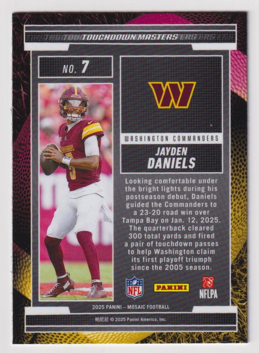 2025 Panini Mosaic #7 Jayden Daniels Touchdown Masters