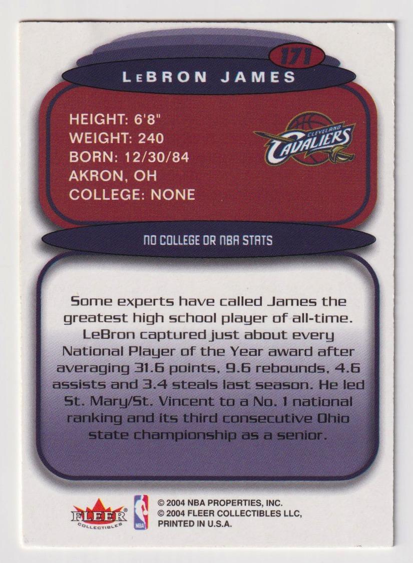 2003-04 Ultra Hummer H2 #171a LeBron James light background
