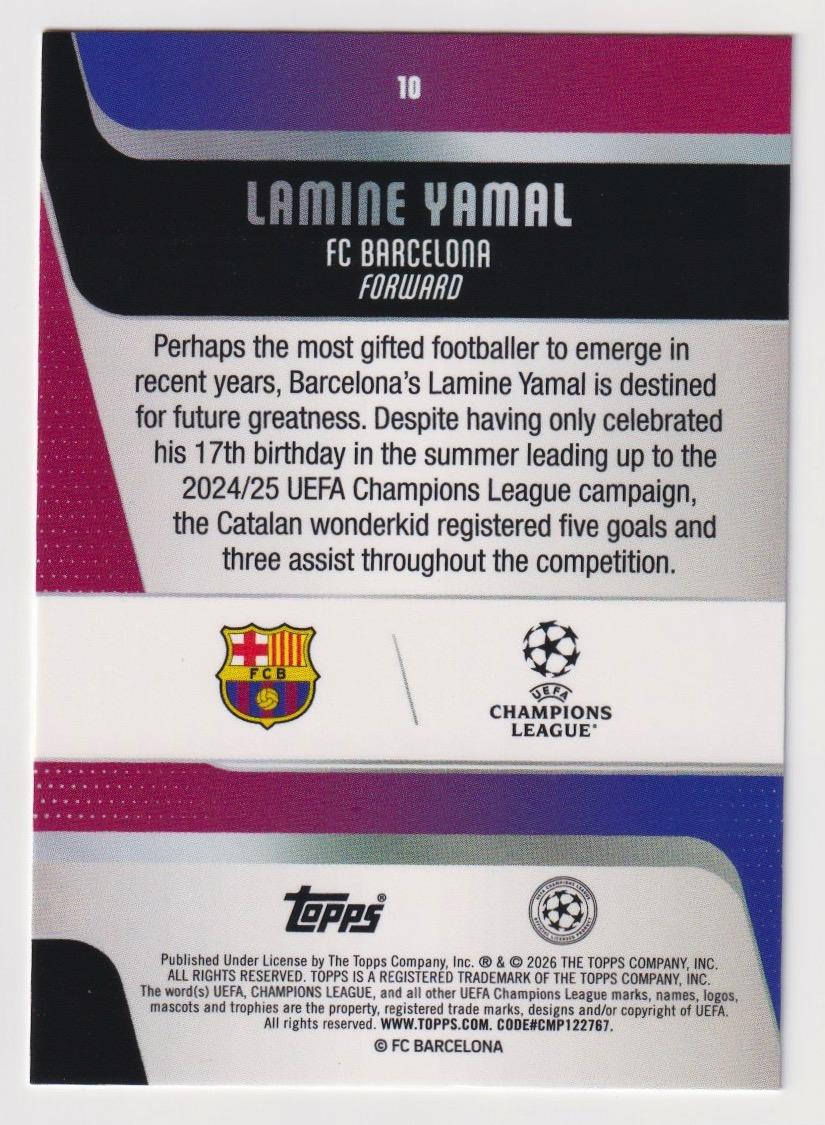 2025-26 Topps UEFA Club Competitions #10 Lamine Yamal Spring