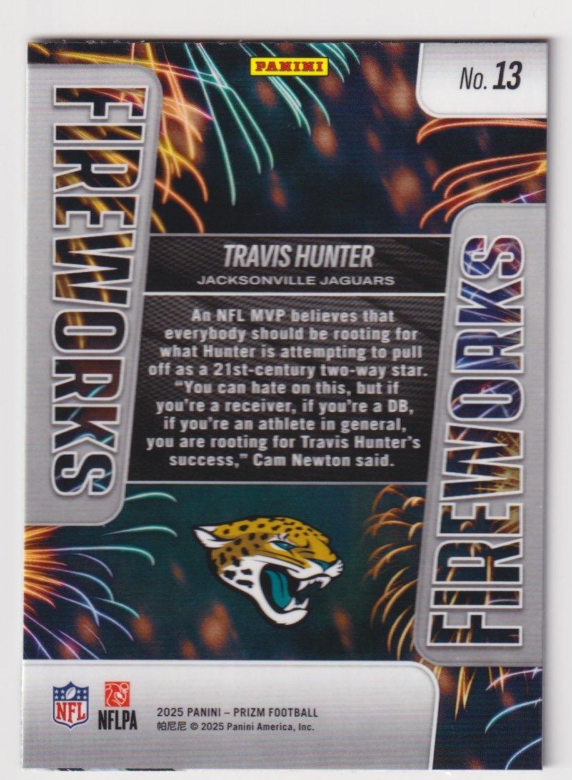 2025 Panini Prizm #13 Travis Hunter Fireworks