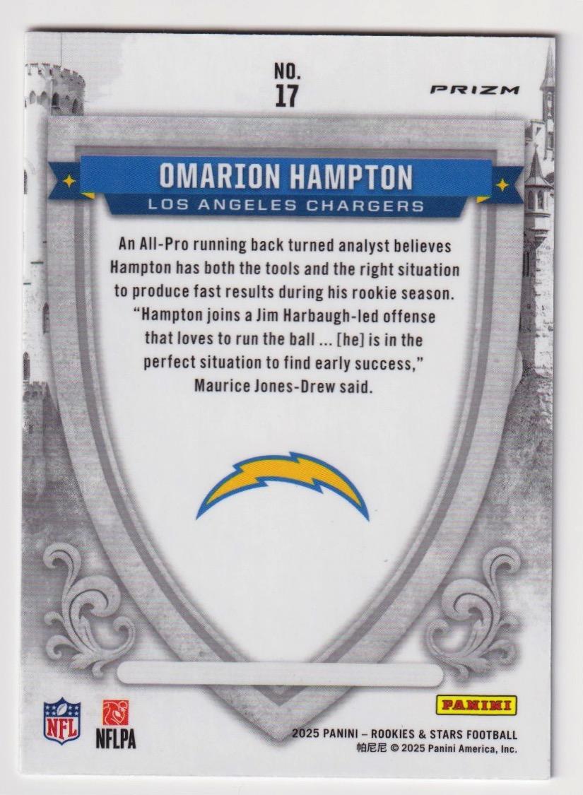 2025 Panini Rookies & Stars #17 Omarion Hampton Crusade Silver
