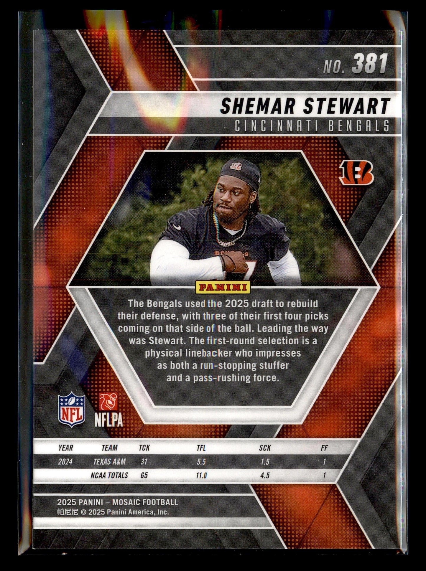 2025 Panini Mosaic #381 Shemar Stewart