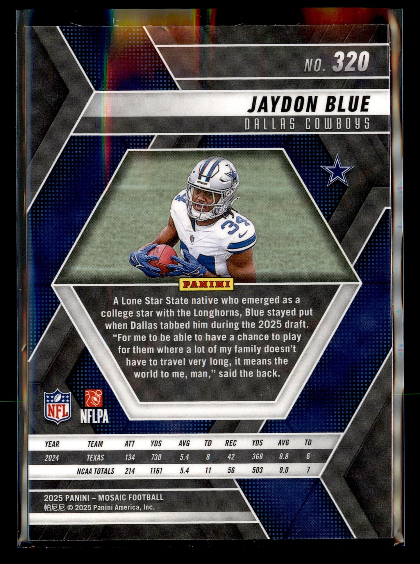 2025 Panini Mosaic #320 Jaydon Blue