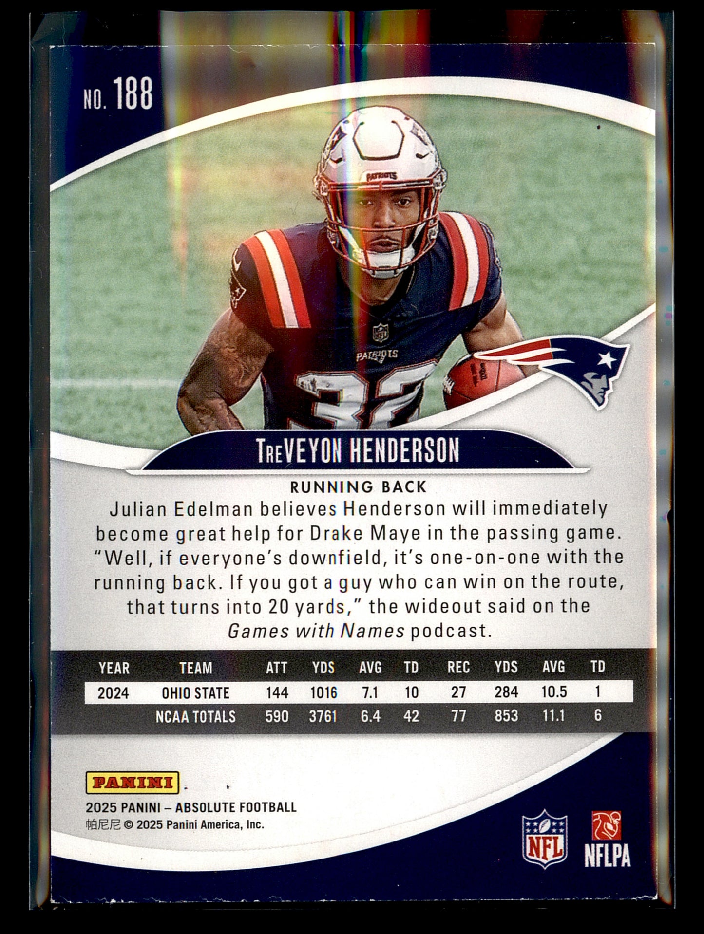 2025 Panini Absolute #188 TreVeyon Henderson Orange