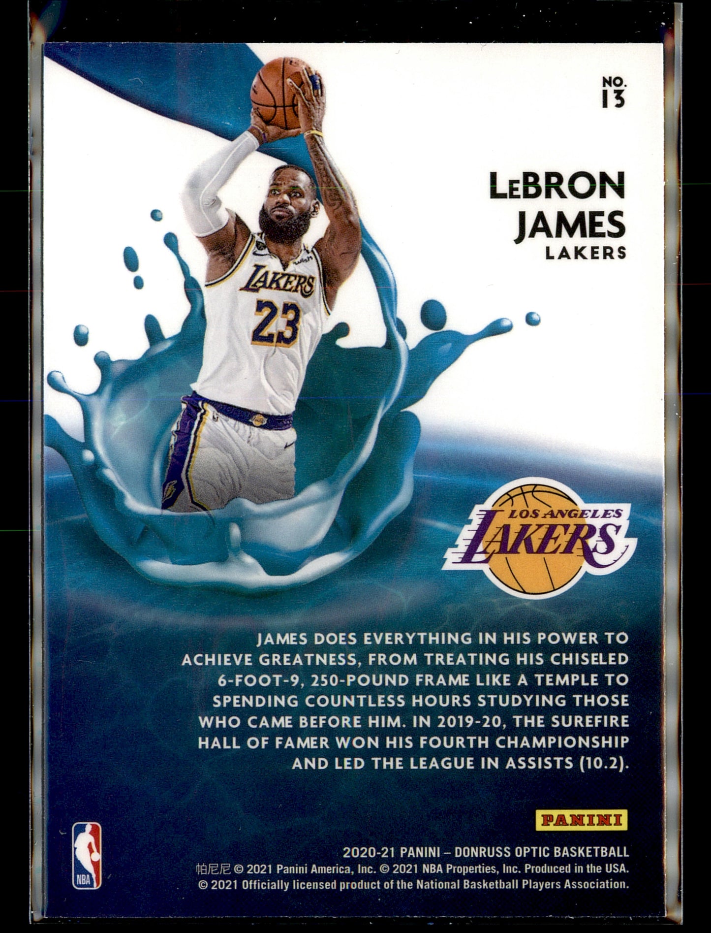 2020-21 Donruss Optic #13 LeBron James Splash!