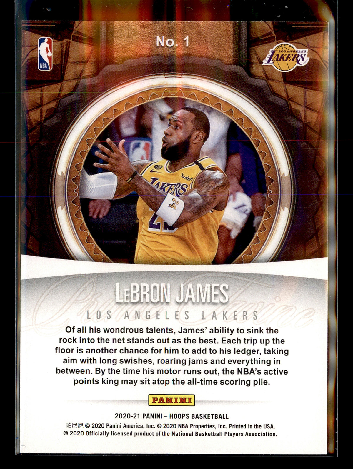 2020-21 Hoops #1 LeBron James Prime Twine