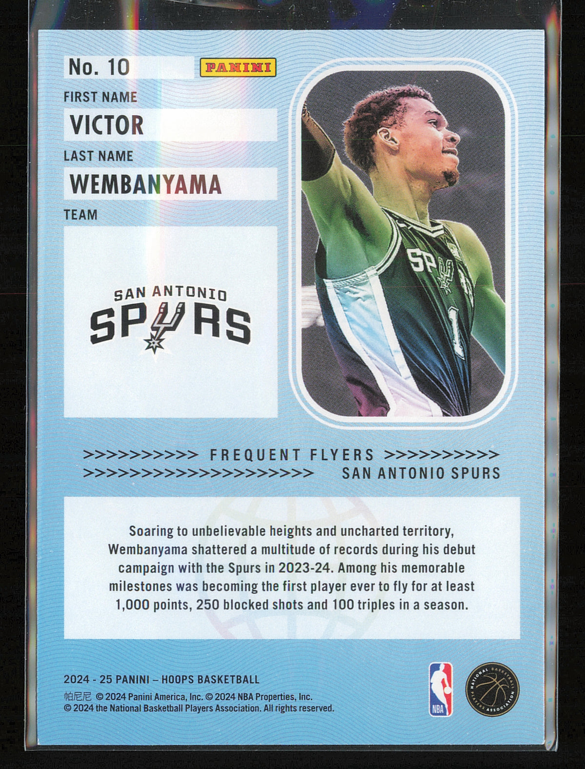 2024-25 Hoops Winter #10 Victor Wembanyama Frequent Flyers