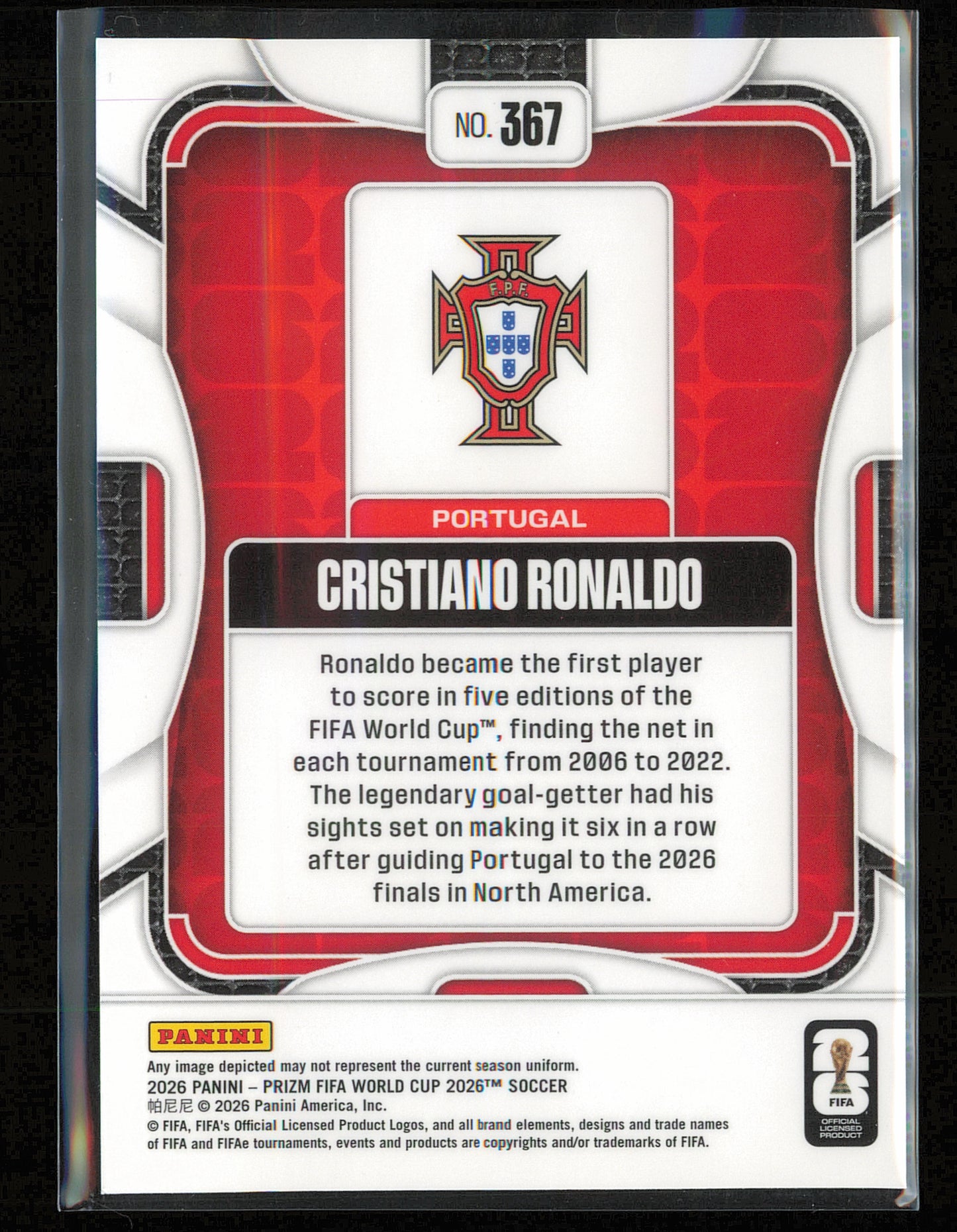2026 Panini Prizm FIFA World Cup #367 Cristiano Ronaldo