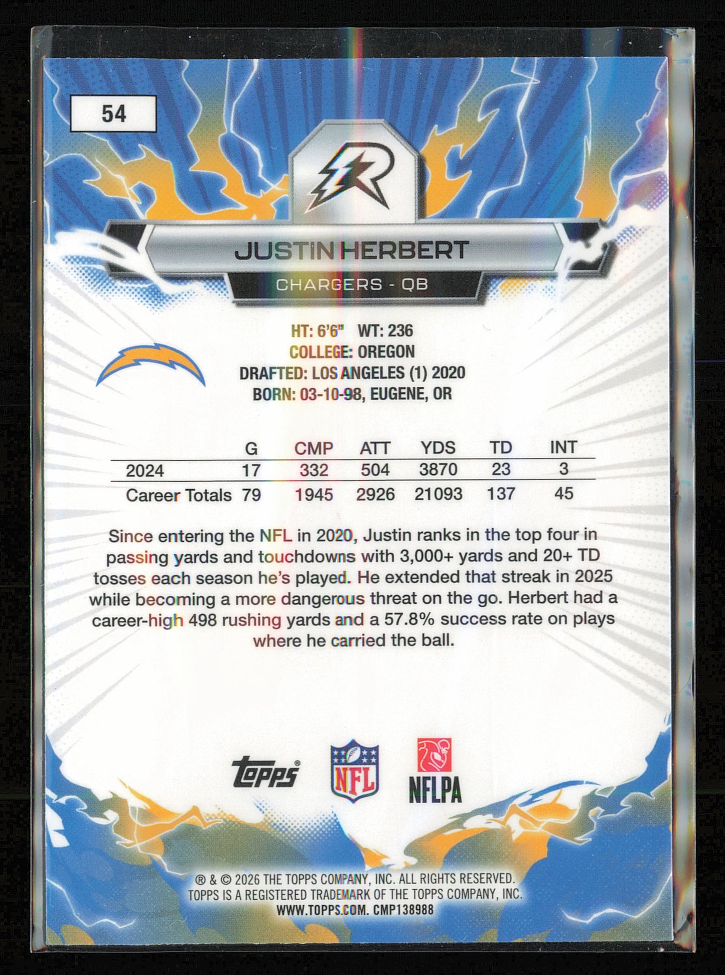 2025 Topps Resurgence #54 Justin Herbert