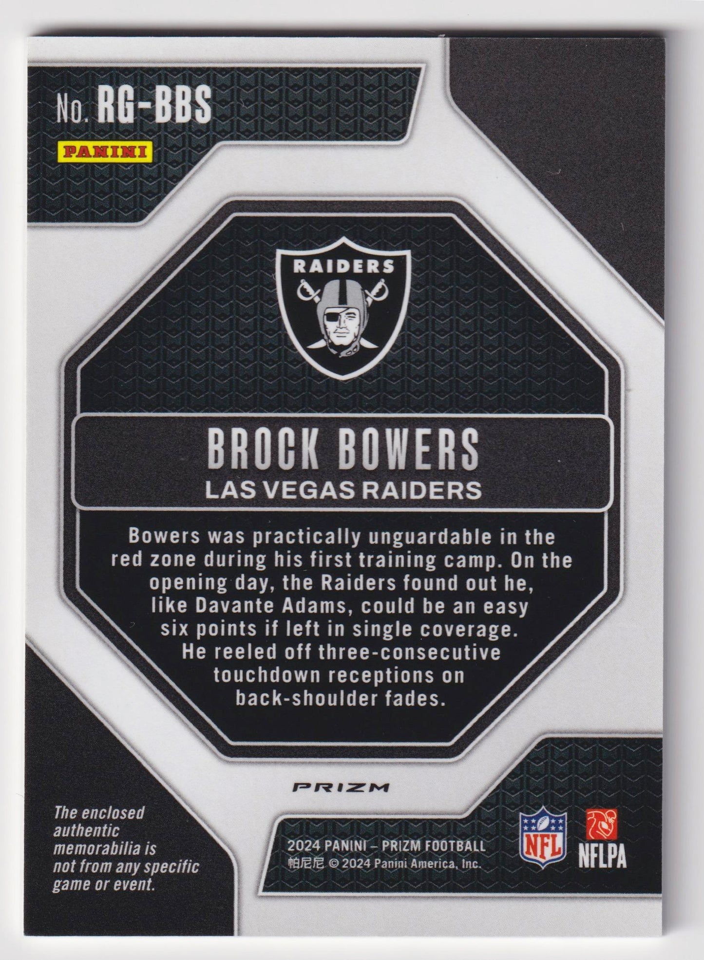 2024 Panini Prizm #RG-BBS Brock Bowers Rookie Gear