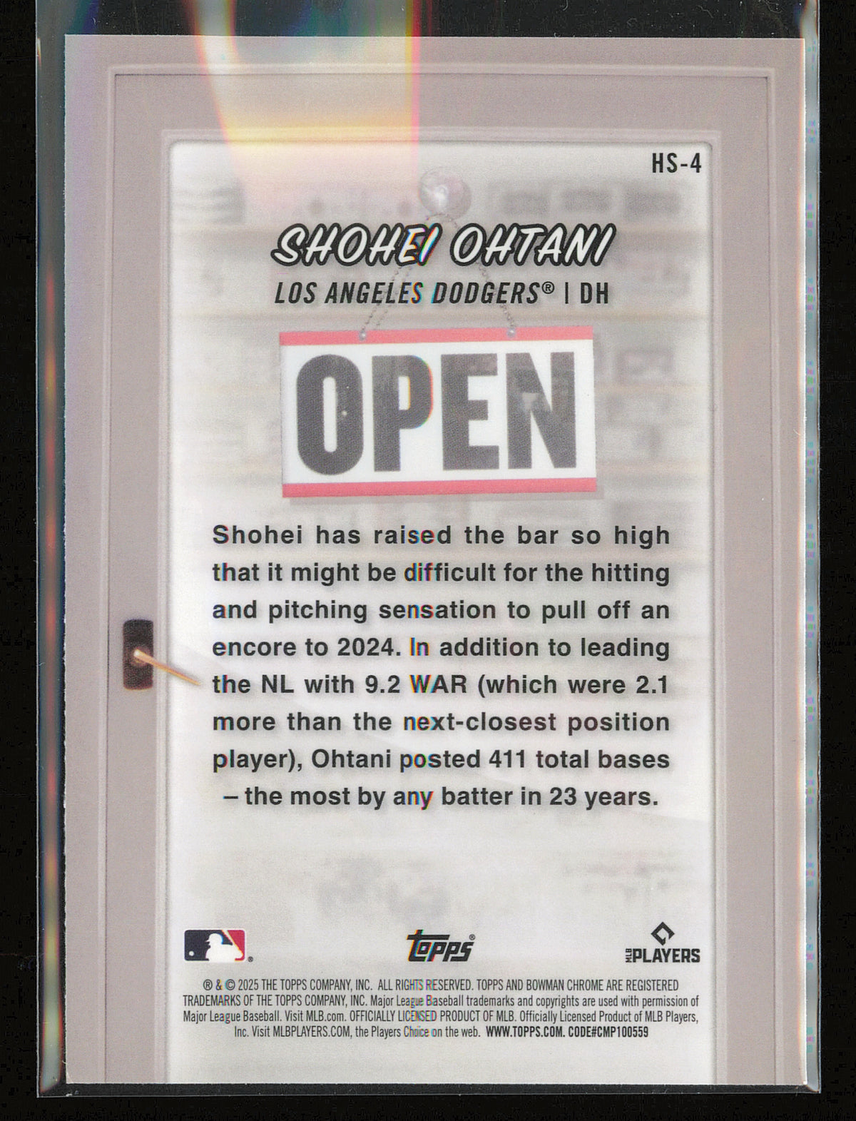 2025 Bowman #HS-4 Shohei Ohtani Hobby Stars