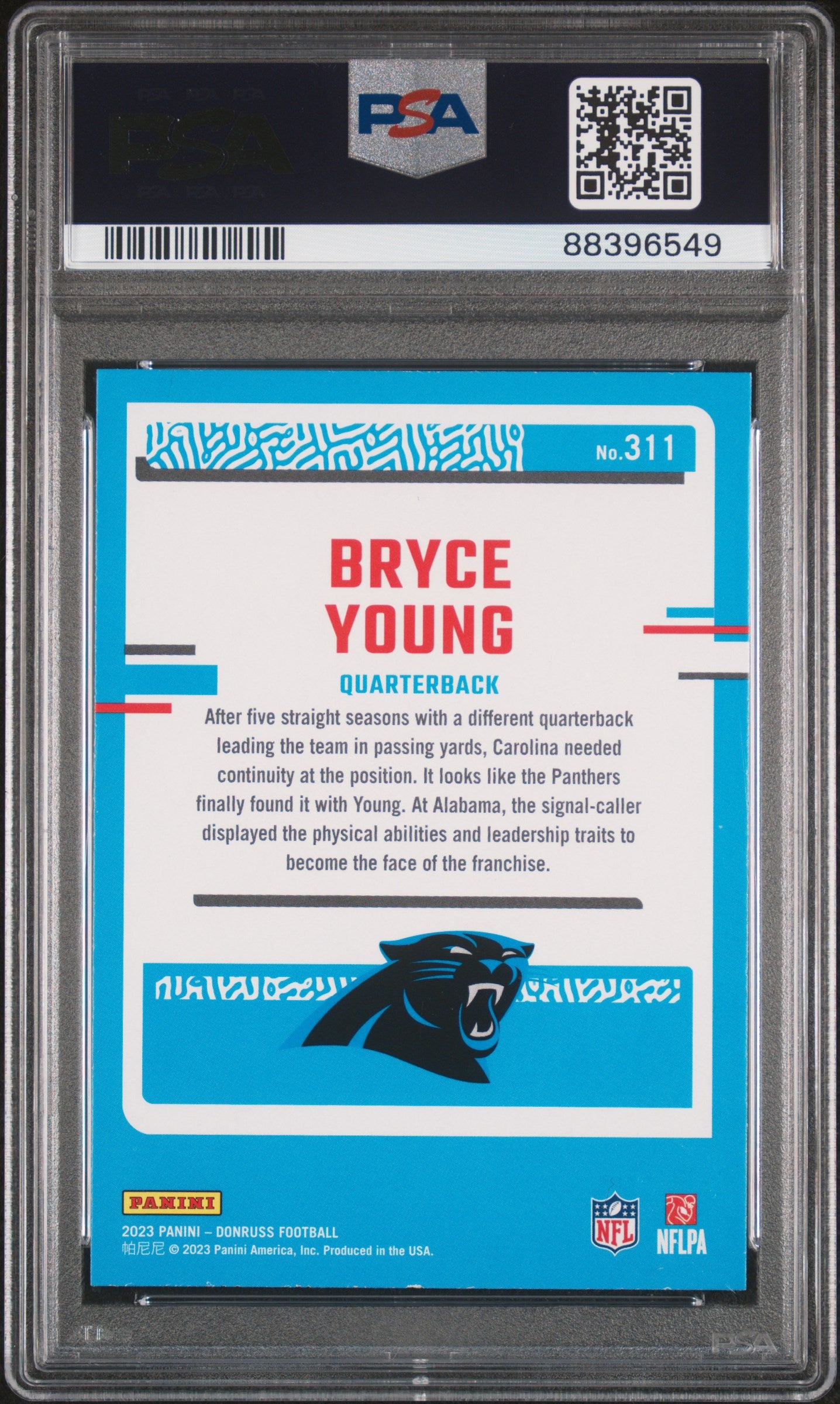 2023 Panini Donruss #311 Bryce Young PSA 9