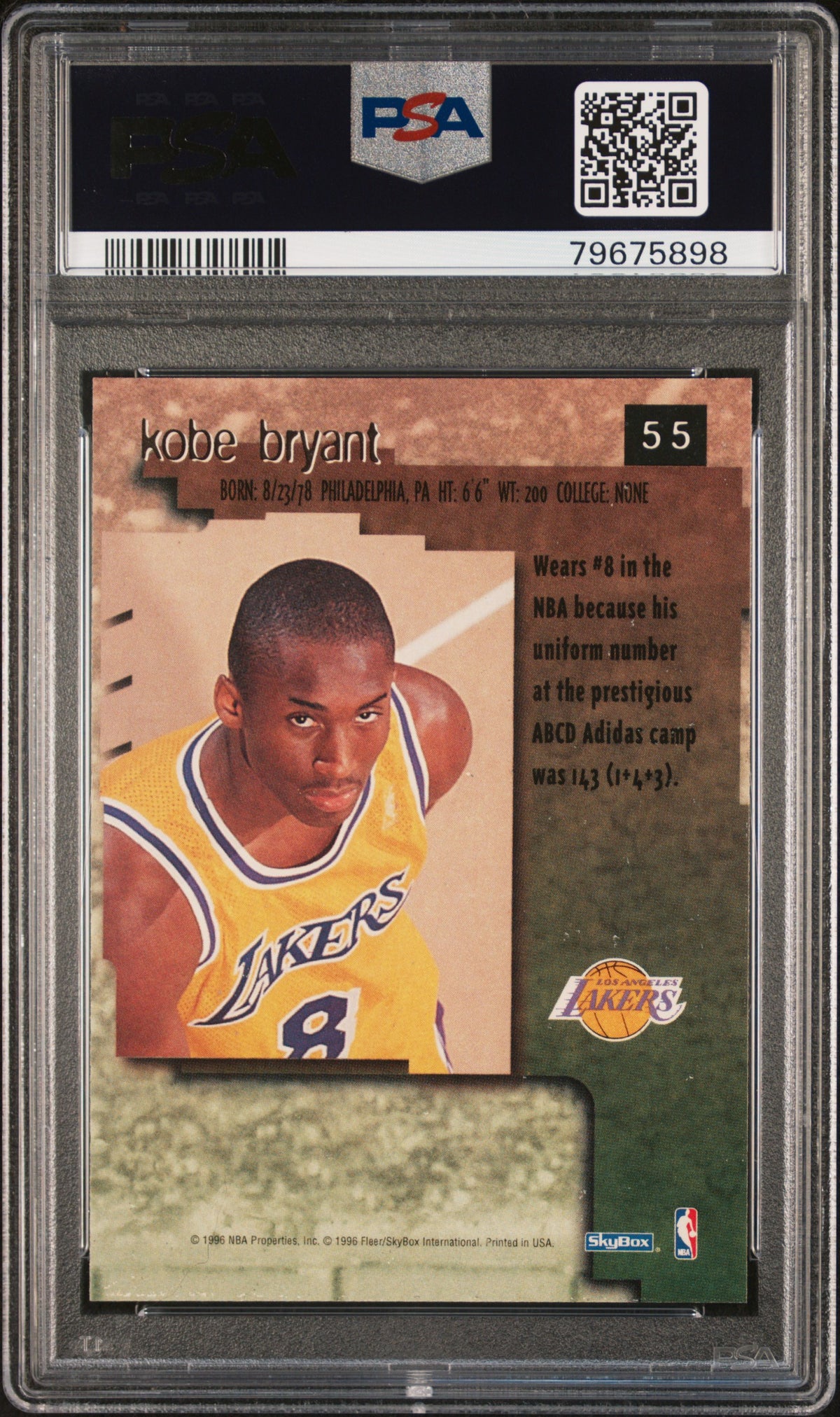 1996 Skybox Premium #55 Kobe Bryant PSA 8