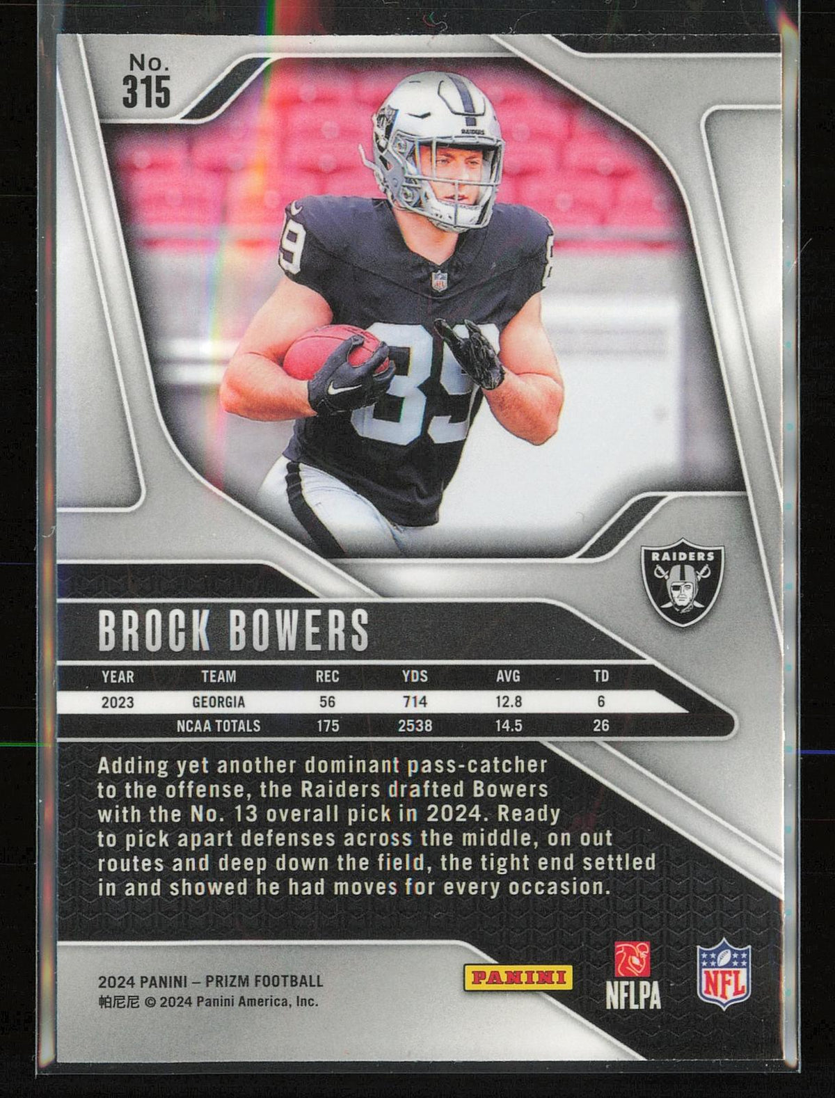 2024 Panini Prizm #315 Brock Bowers