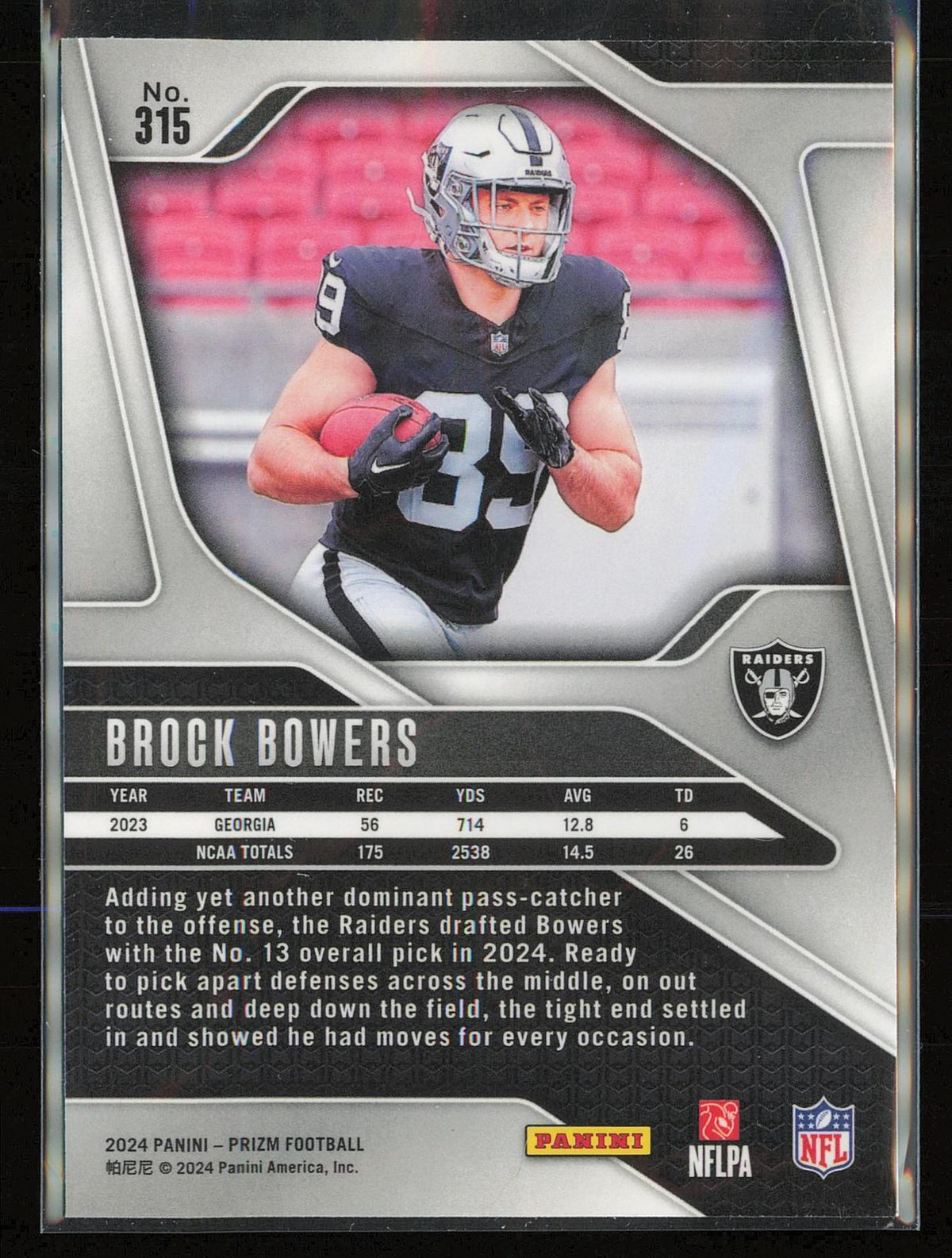 2024 Panini Prizm #315 Brock Bowers