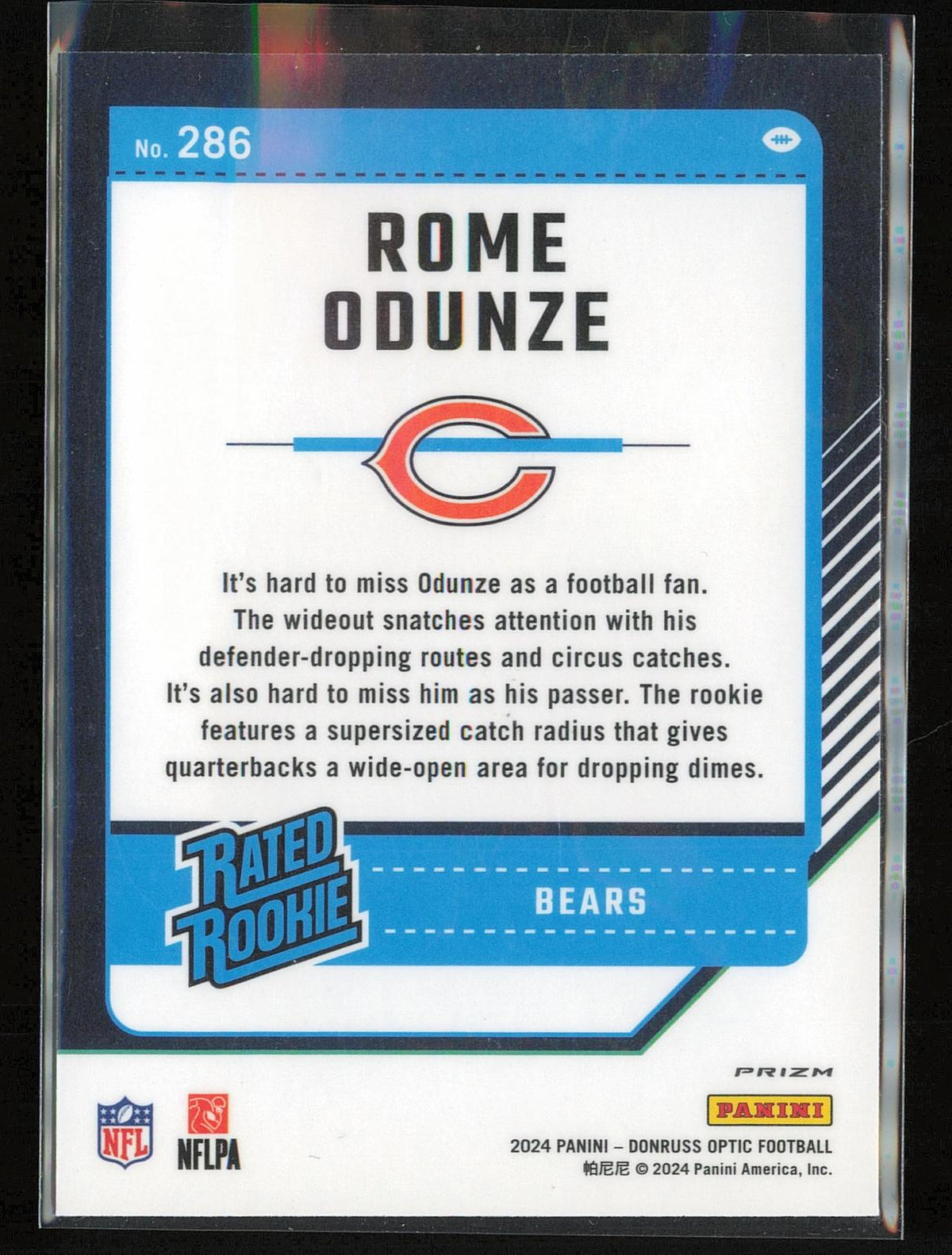 2024 Donruss Optic #286 Rome Odunze Holo