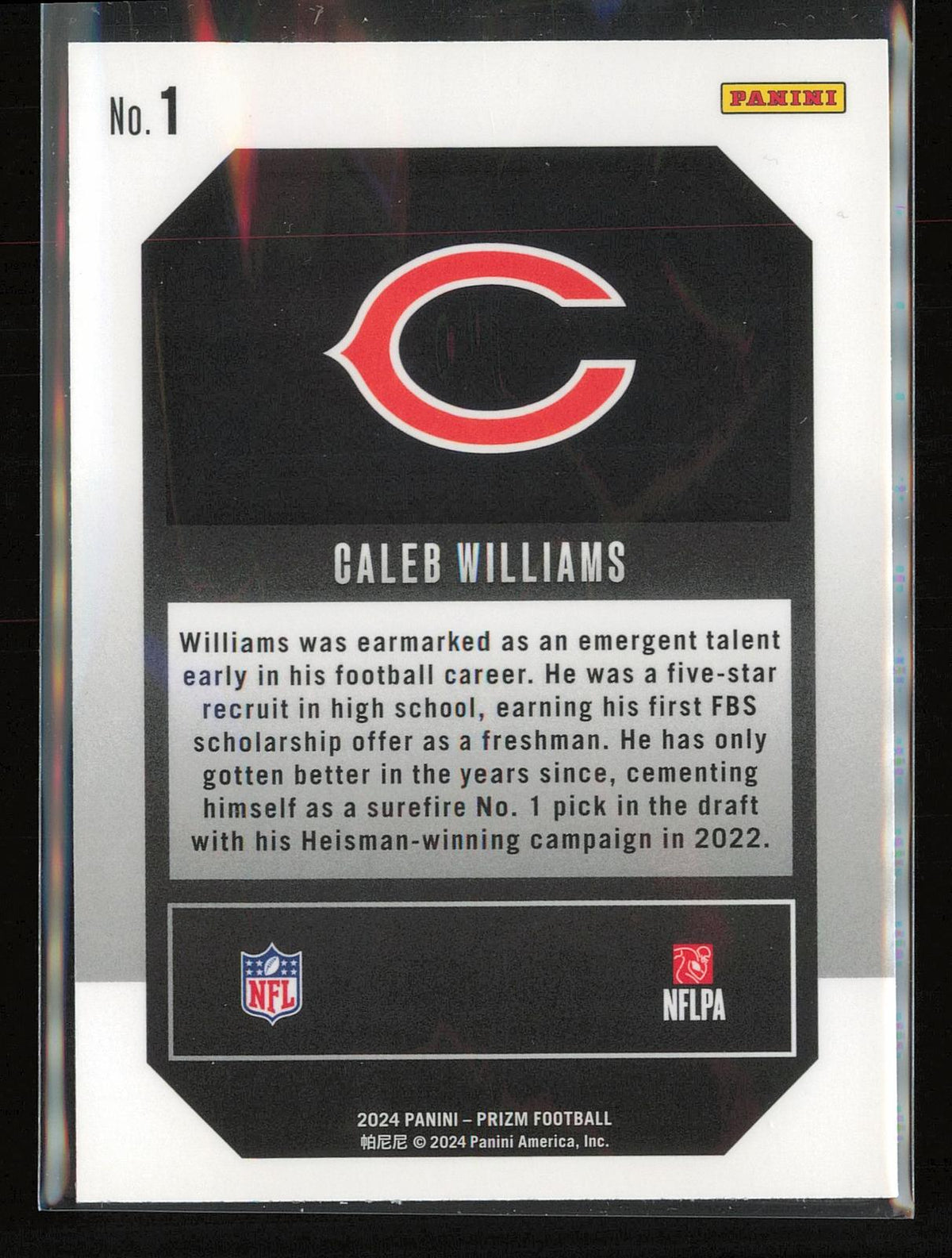 2024 Panini Prizm #1 Caleb Williams Emergent