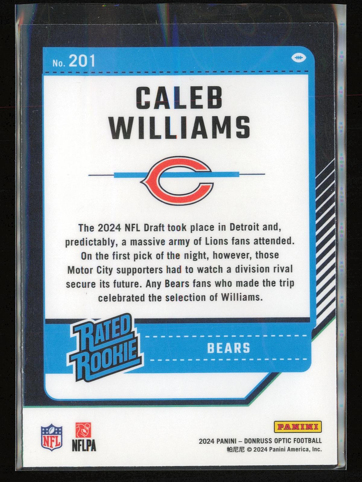 2024 Donruss Optic #201 Caleb Williams