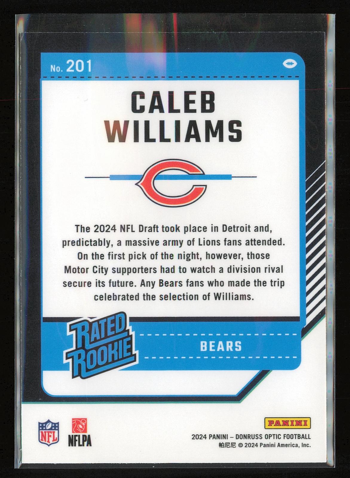 2024 Donruss Optic #201 Caleb Williams