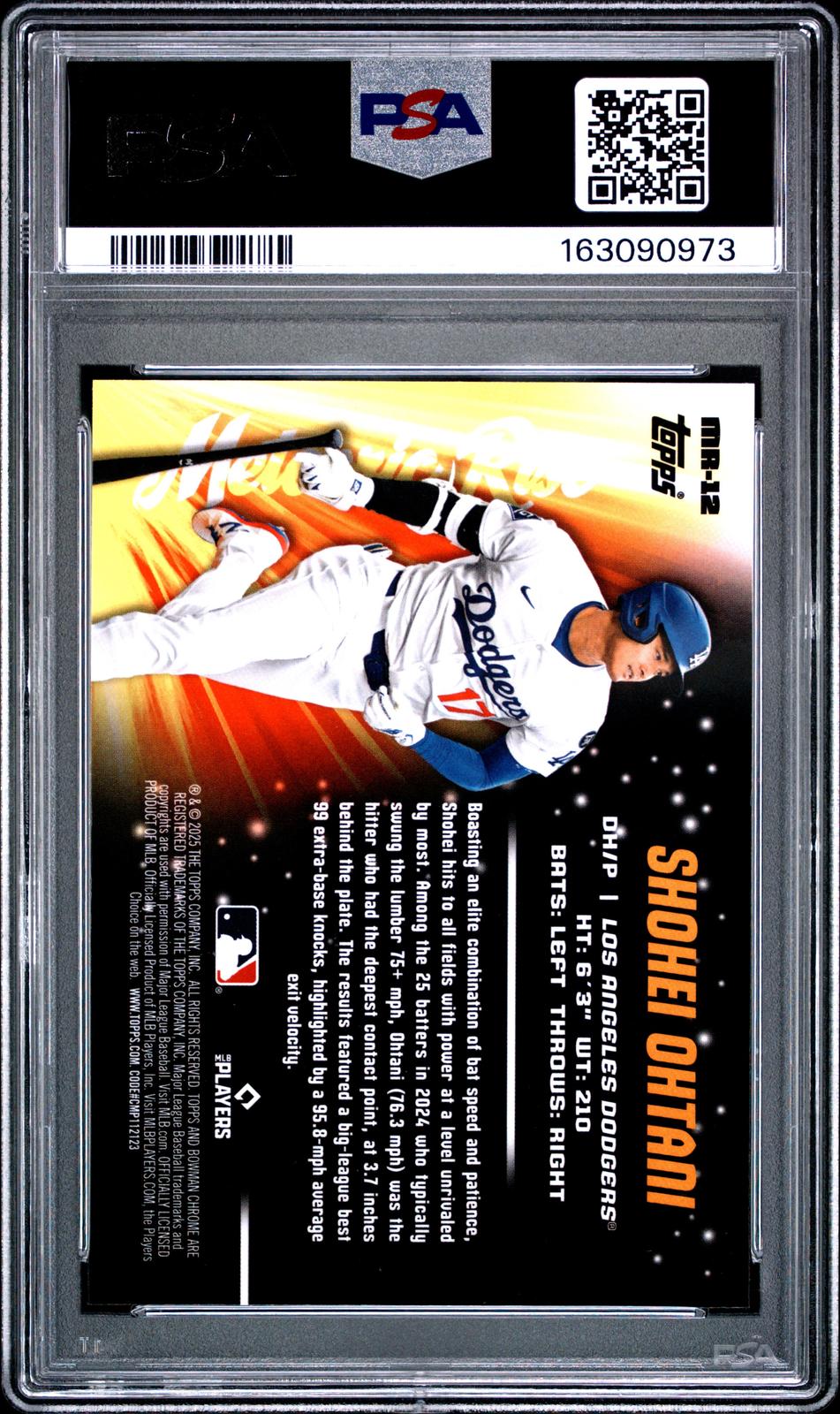 2025 Bowman Chrome Meteoric Rise #MR-12 Shohei Ohtani PSA 10