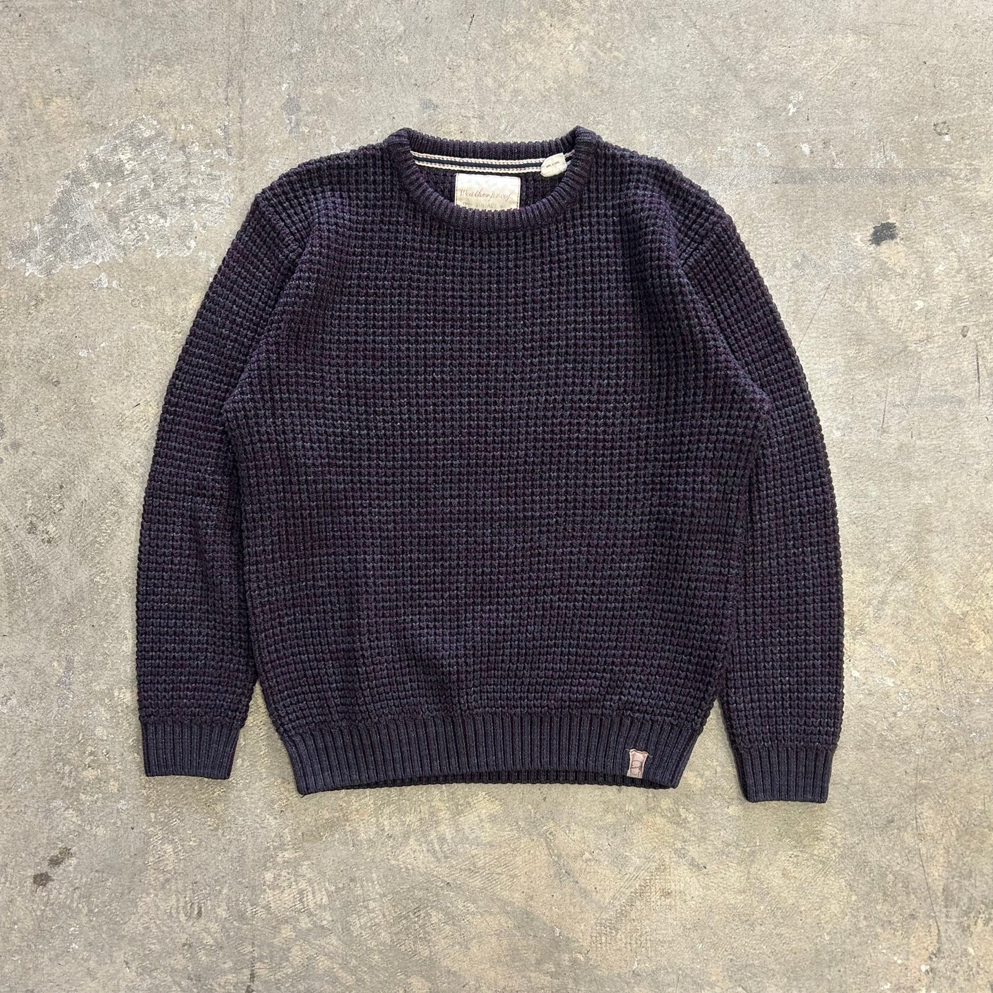 Vtg Purple Knitted Sweater Sz L