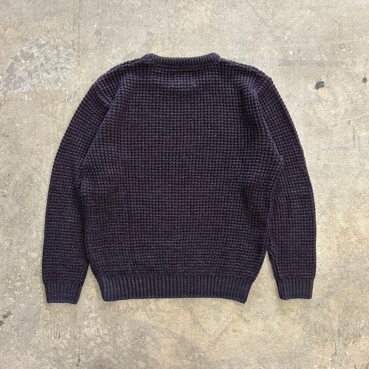 Vtg Purple Knitted Sweater Sz L