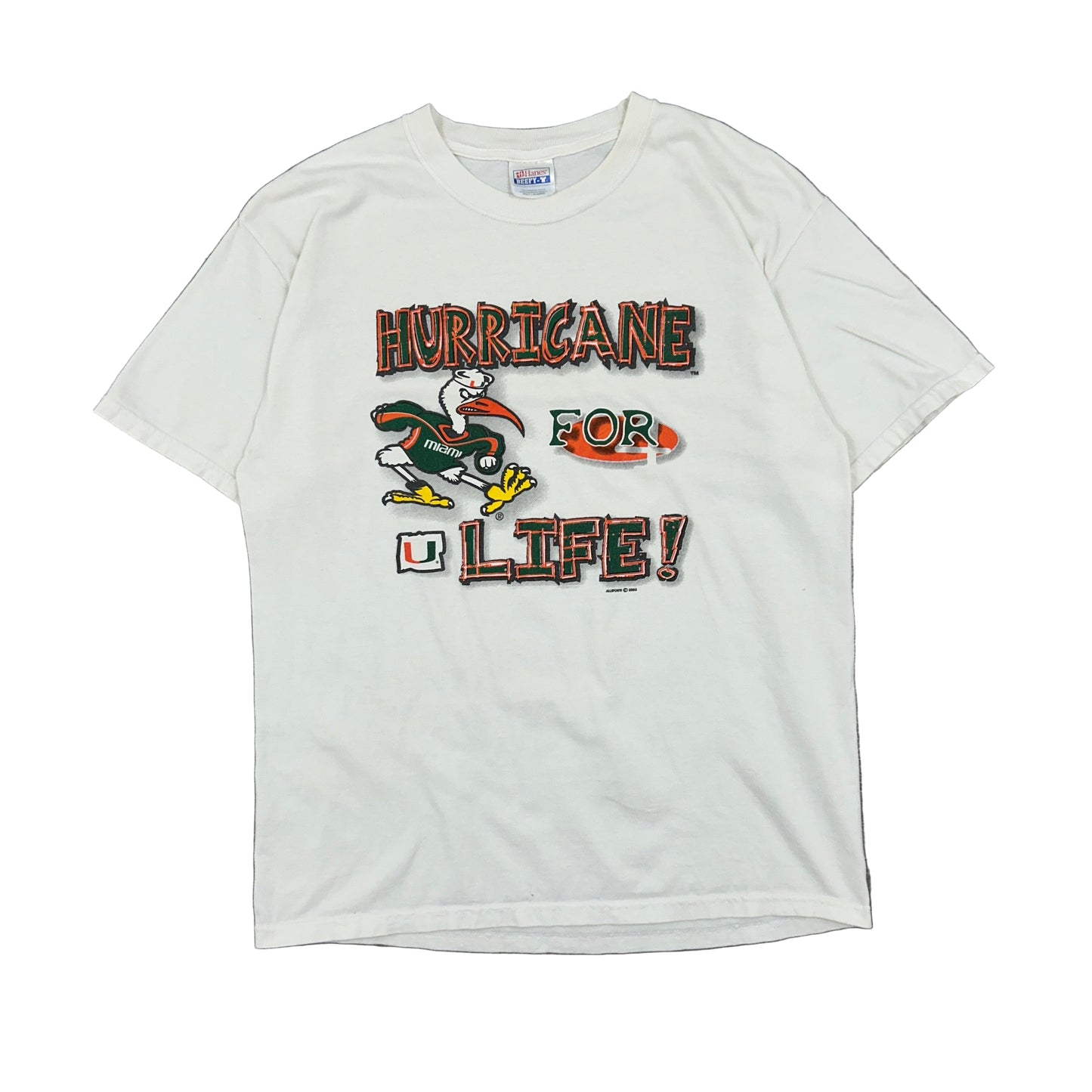 University Of Miami Hurricane 4 Life 00's Tee