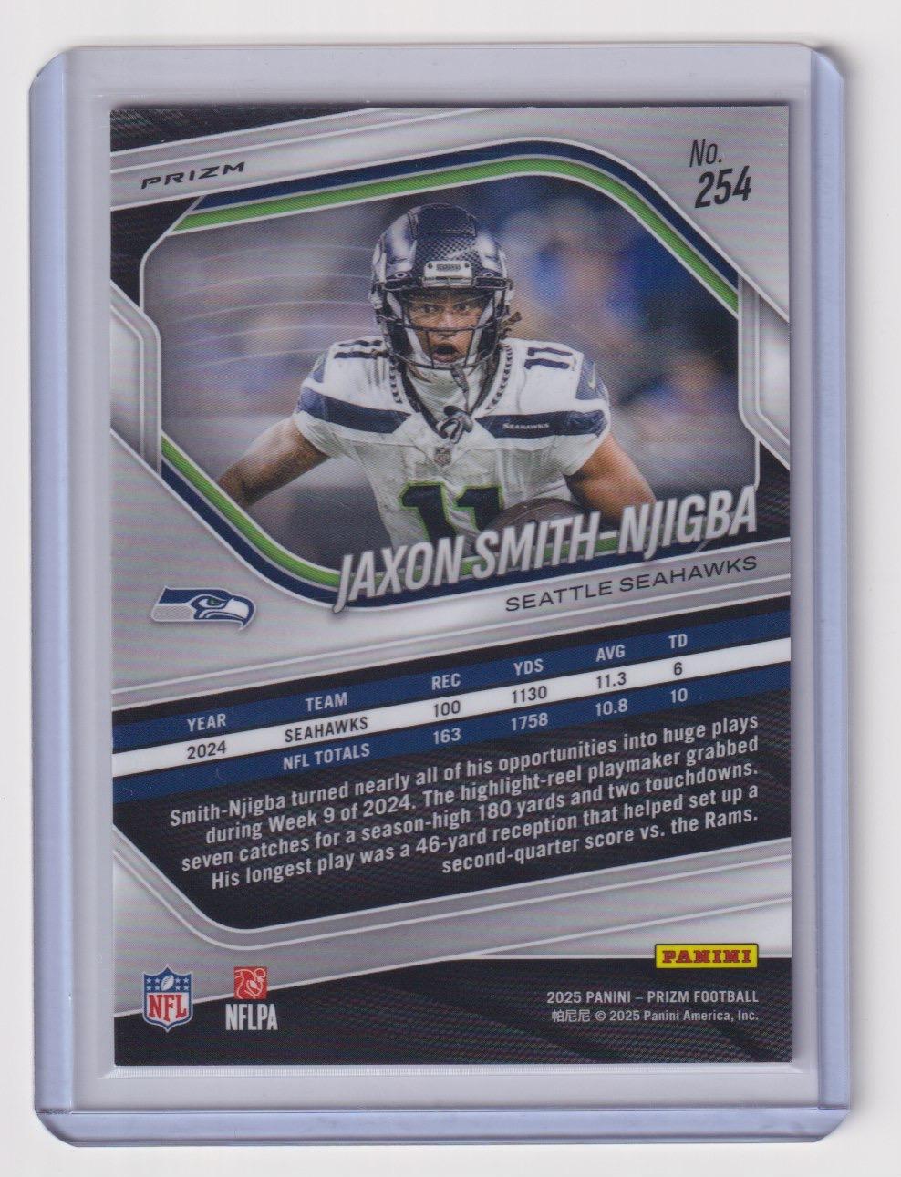 2025 Panini Prizm #254 Jaxon Smith-Njigba Red Flash