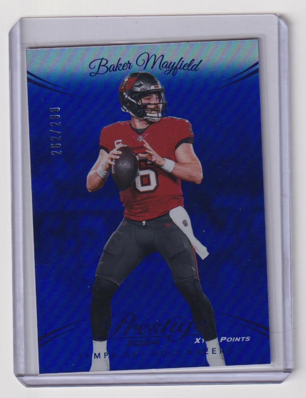 2024 Panini Prestige #275 Baker Mayfield Purple Premium Xtra Points #/99