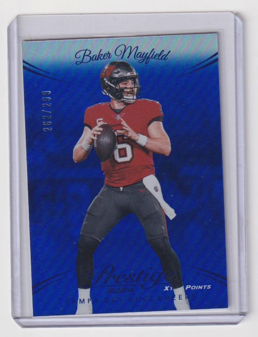 2024 Panini Prestige #275 Baker Mayfield Purple Premium Xtra Points #/99