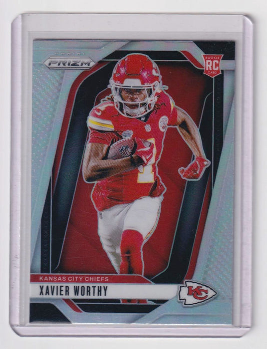 2024 Panini Prizm #42 Xavier Worthy Rookie Variations Silver Prizm