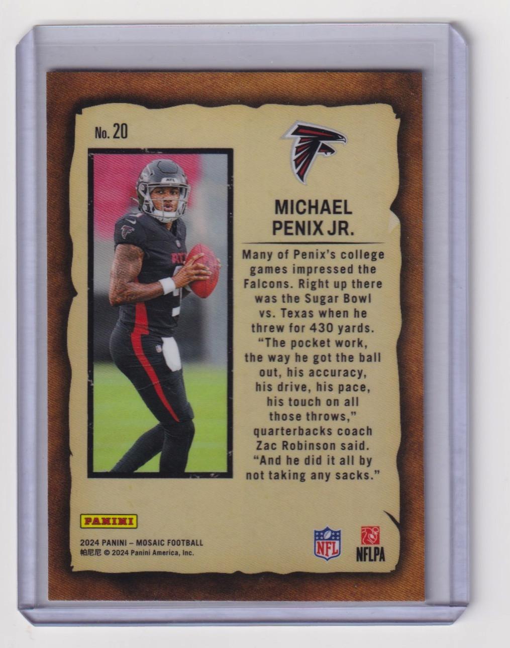 2024 Panini Mosaic #20 Michael Penix Jr. Notoriety