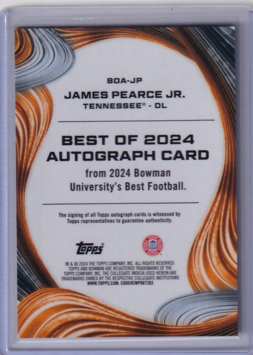 2024 Bowman University Best #BOA-JP James Pearce Jr. Best of 2024 Autographs