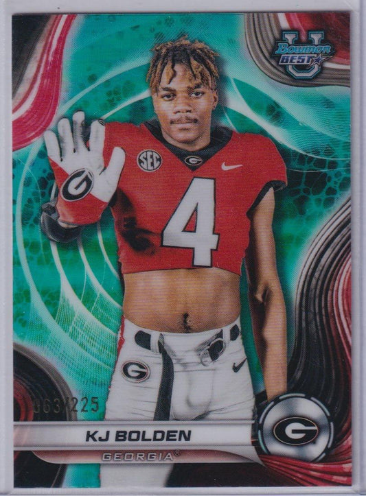 2024 Bowman University Best #18 KJ Bolden Aqua Refractor #/225