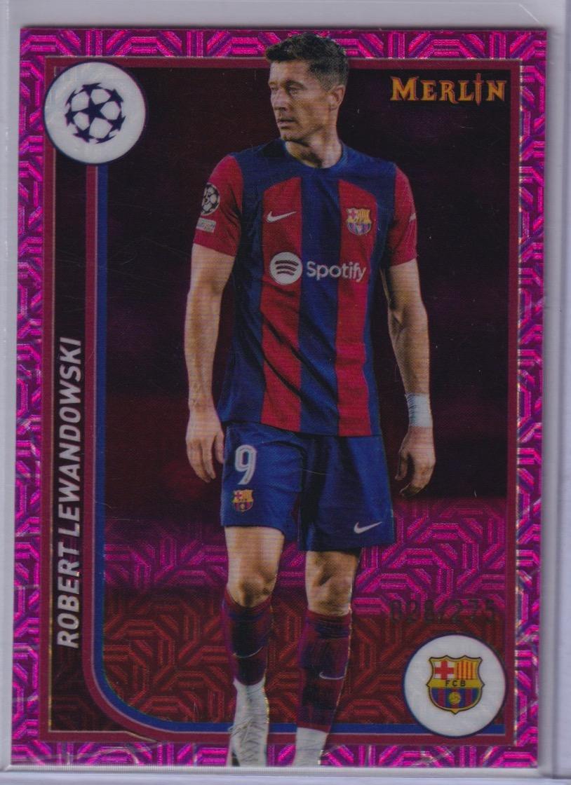 2024-25 Merlin UEFA Club Competitions #96 Robert Lewandowski Pink Mojo #/275