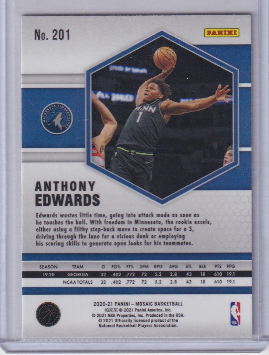 2020-21 Panini Mosaic #201 Anthony Edwards