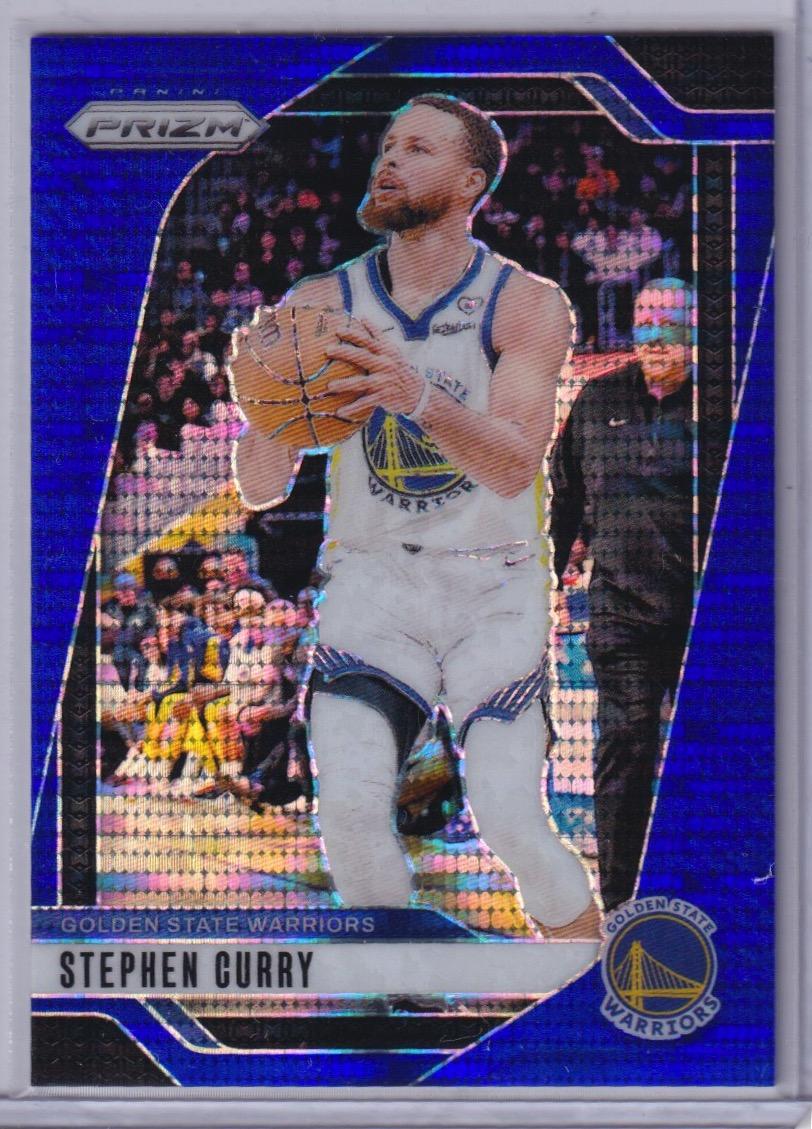 2024-25 Panini Prizm #134 Stephen Curry Prizms Blue Pulsar #/99