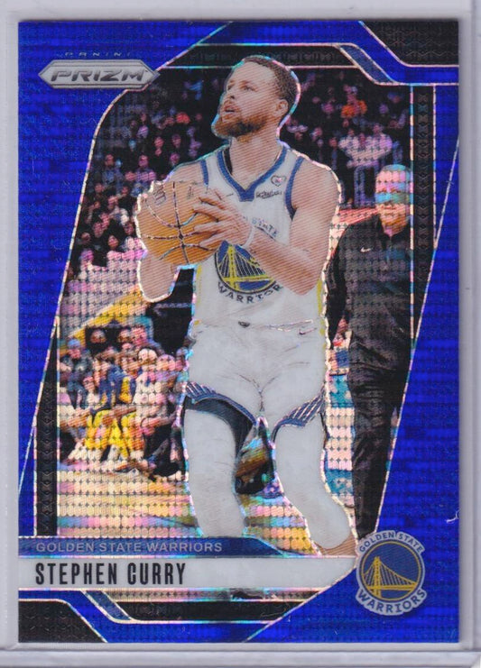 2024-25 Panini Prizm #134 Stephen Curry Prizms Blue Pulsar #/99