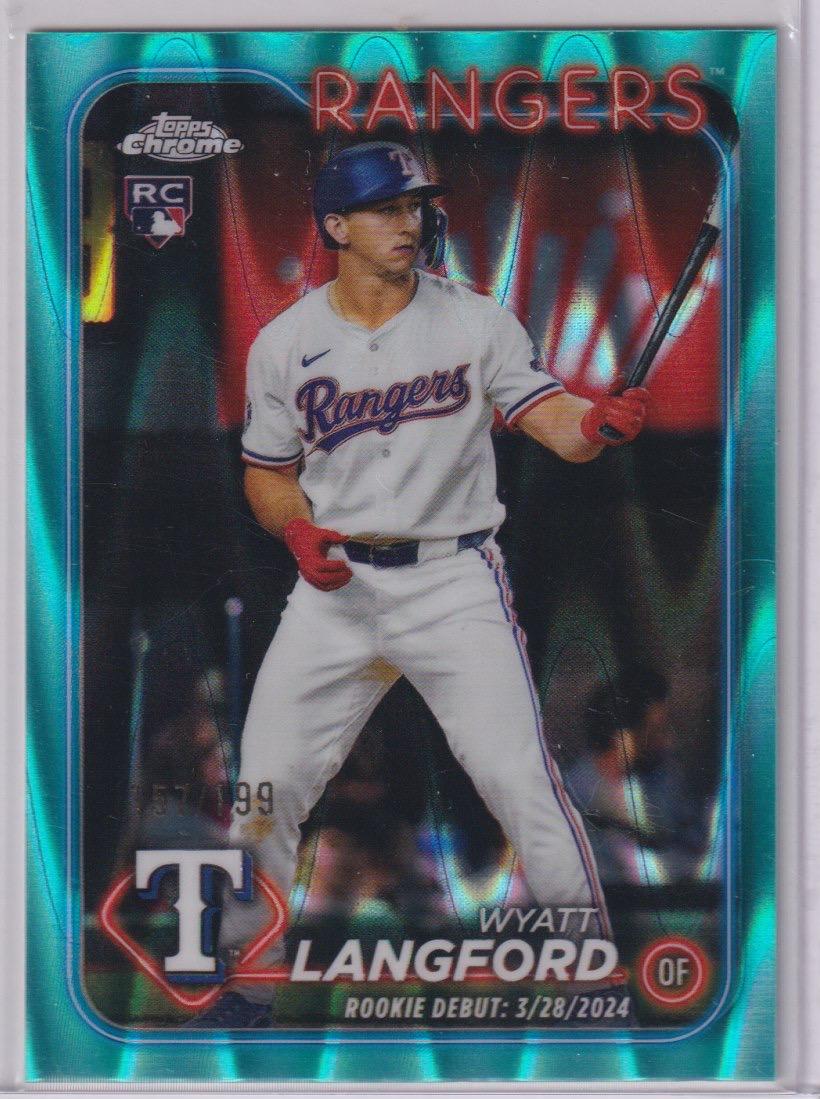 2024 Topps Chrome Update #USC37 Wyatt Langford Aqua RayWave Refractors #/199