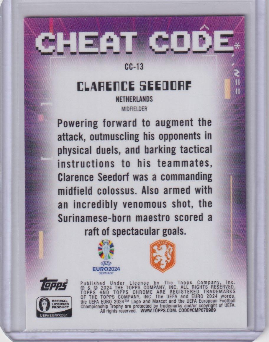 2024 Topps Chrome UEFA EURO #CC-13 Clarence Seedorf Cheat Code